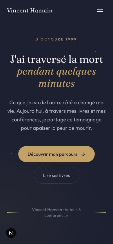 Site web de Vincent Hamain (mobile)